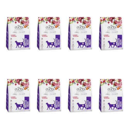 Karma dla kota 4VETS NATURAL Gastro Intestinal Wołowina z indykiem 8 x 1 kg