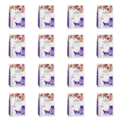 Karma dla kota 4VETS NATURAL Gastro Intestinal Wołowina z indykiem 16 x 1 kg
