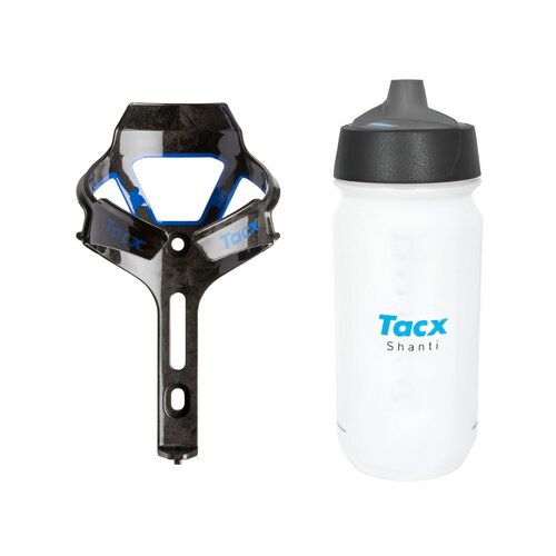 Koszyk na bidon GARMIN Tacx Ciro Ciemnoniebieski + Bidon GARMIN Tacx Shanti T5802 500 ml Przezroczysty