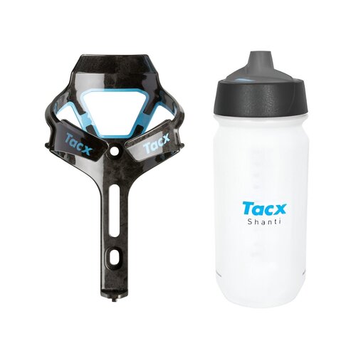 Koszyk na bidon GARMIN Tacx Ciro Jasnoniebieski + Bidon GARMIN Tacx Shanti T5802 500 ml Przezroczysty