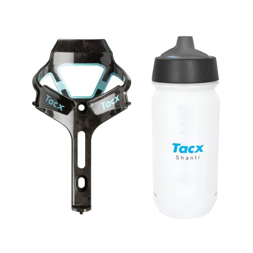 Koszyk na bidon GARMIN Tacx Ciro Seledynowy + Bidon GARMIN Tacx Shanti T5802 500 ml Przezroczysty