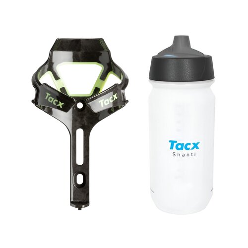 Koszyk na bidon GARMIN Tacx Ciro Żółty + Bidon GARMIN Tacx Shanti T5802 500 ml Przezroczysty
