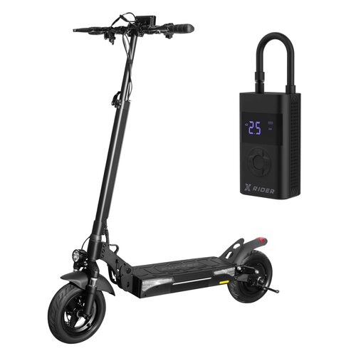 Hulajnoga elektryczna RUPTOR R1 Lite V2 10 60km 500W 10" Czarny + Pompka rowerowa XRIDER z funkcją powerbank XR00AP01