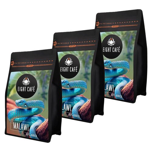 Kawa ziarnista EIGHT CAFE Arabica Malawi 3 x 1 kg (Rzemieślnicza)