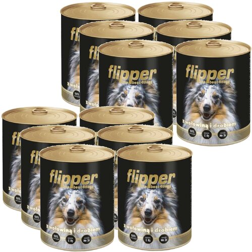 Karma dla psa DOLINA NOTECI Flipper z wołowiną i drobiem 12 x 800 g