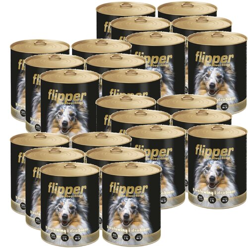Karma dla psa DOLINA NOTECI Flipper z wołowiną i drobiem 24 x 800 g