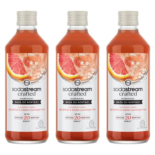 Syrop do saturatorów SODASTREAM Crafted Grejpfrut i Kwiat czarnego bzu 3 x 330 ml