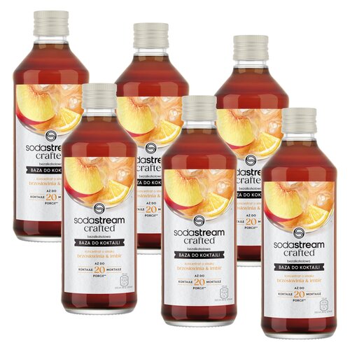 Syrop do saturatorów SODASTREAM Crafted Brzoskwinia i Imbir 6 x 330 ml