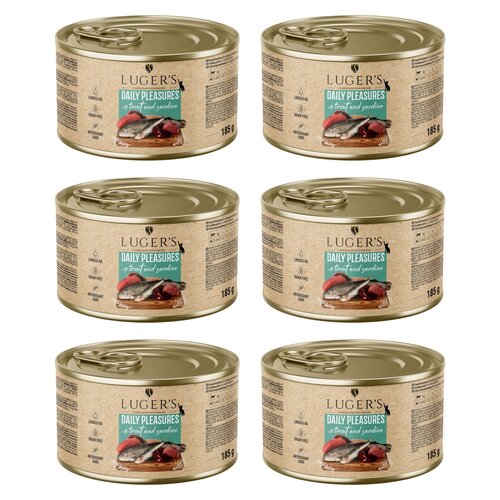 Karma dla kota LUGER'S Daily Pleasures z pstrągiem i sardynką 6 x 185 g