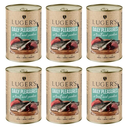 Karma dla kota LUGER'S Daily Pleasures z pstrągiem i sardynką 6 x 400 g