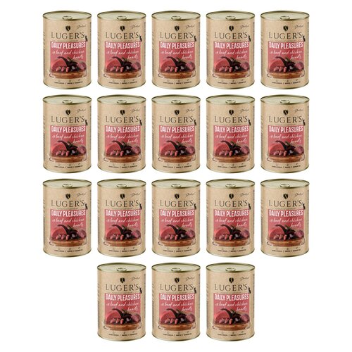 Karma dla kota LUGER'S Daily Pleasures Wołowina i Serca z kurczaka 18 x 400 g