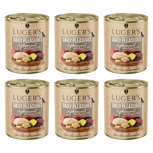 Karma dla psa LUGER'S Daily Pleasures z bażantem, szpinakiem i ziemniakiem 6 x 800 g