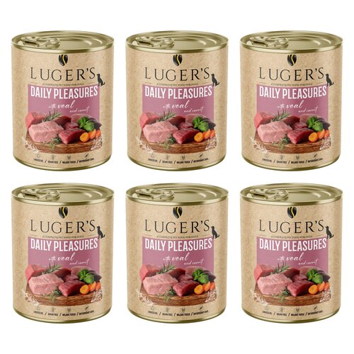 Karma dla psa LUGER'S Daily Pleasures z cielęciną i marchewką 6 x 800 g