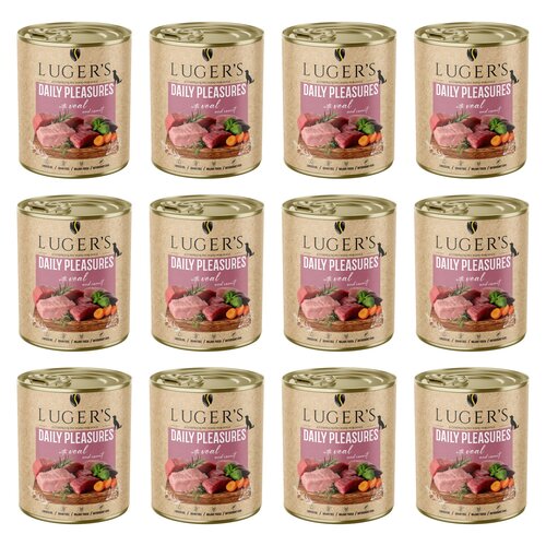 Karma dla psa LUGER'S Daily Pleasures z cielęciną i marchewką 12 x  800 g