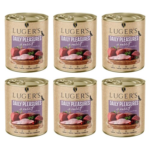 Karma dla psa LUGER'S Daily Pleasures Królik z żurawiną 6 x 800 g