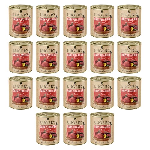Karma dla psa LUGER'S Daily Pleasures z wołowiną i ziemniakami 18 x 800 g