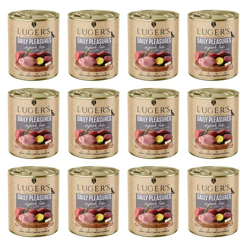 Karma dla psa LUGER'S Daily Pleasures ze schabem wieprzowym, ziemniakiem i pietruszką 12 x  800 g