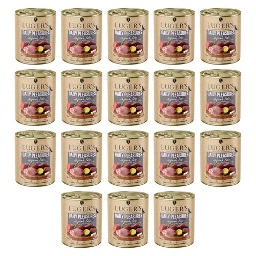 Karma dla psa LUGER'S Daily Pleasures ze schabem wieprzowym, ziemniakiem i pietruszką 18 x 800 g