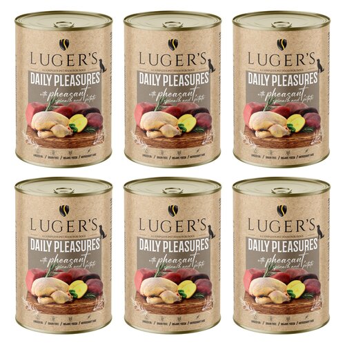 Karma dla psa LUGER'S Daily Pleasures z bażantem, szpinakiem i ziemniakiem 6 x 400 g