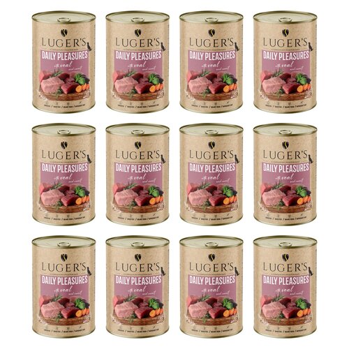 Karma dla psa LUGER'S Daily Pleasures z cielęciną i marchewką 12 x  400 g
