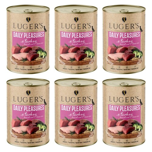 Karma dla psa LUGER'S Daily Pleasures z indykiem, brokułem i ryżem brązowym 6 x 400 g