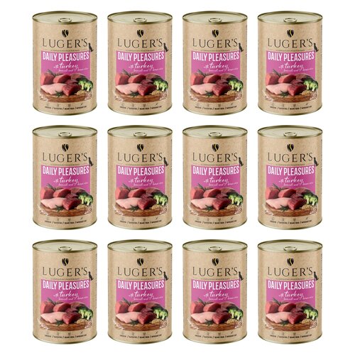 Karma dla psa LUGER'S Daily Pleasures z indykiem, brokułem i ryżem brązowym 12 x  400 g