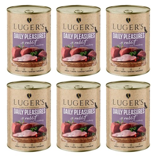 Karma dla psa LUGER'S Daily Pleasures Królik z żurawiną 6 x 400 g