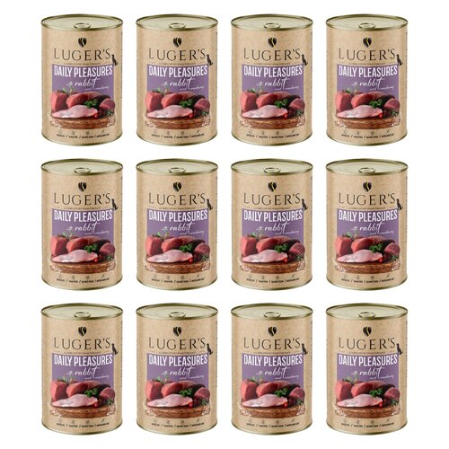 Karma dla psa LUGER'S Daily Pleasures Królik z żurawiną 12 x  400 g