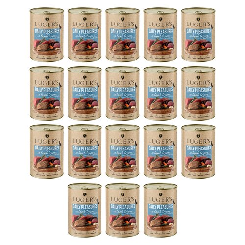 Karma dla psa LUGER'S Daily Pleasures z żołądkami jagnięcymi, marchewką i pietruszką 18 x 400 g
