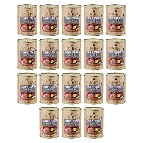 Karma dla psa LUGER'S Daily Pleasures ze schabem wieprzowym, ziemniakiem i pietruszką 18 x 400 g
