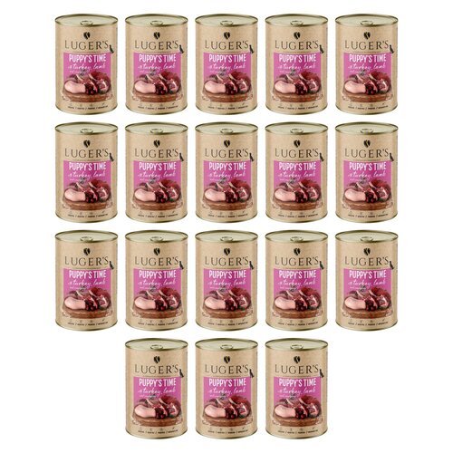 Karma dla psa LUGER'S Puppy's Time z indykiem, jagnięciną i żurawiną 18 x 400 g