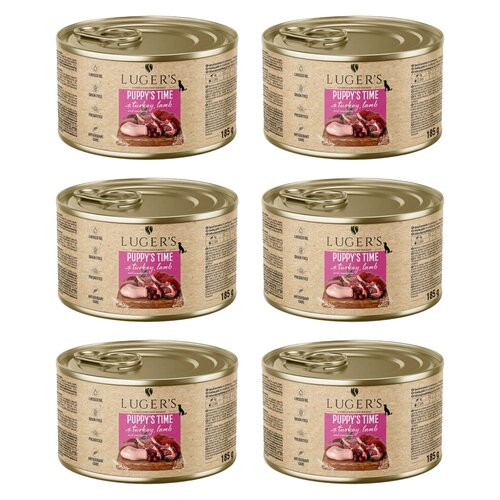 Karma dla psa LUGER'S Puppy's Time z indykiem, jagnięciną i żurawiną 6 x 185 g