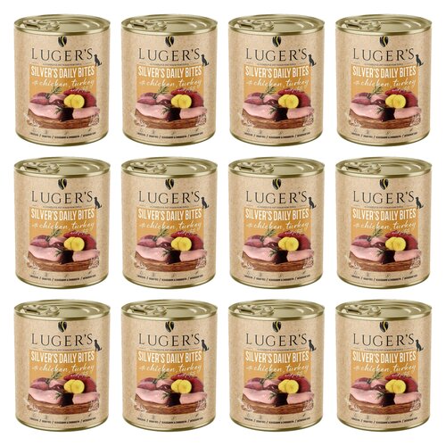 Karma dla psa LUGER'S Silver's Daily Bites z kurczakiem, indykiem i ziemniakiem 12 x 800 g
