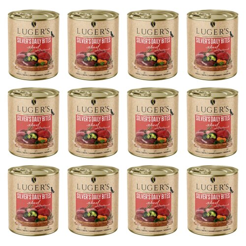 Karma dla psa suszona LUGER'S Silver's Daily Bites z wołowiną, marchewką i brokułem 12 x  800 g