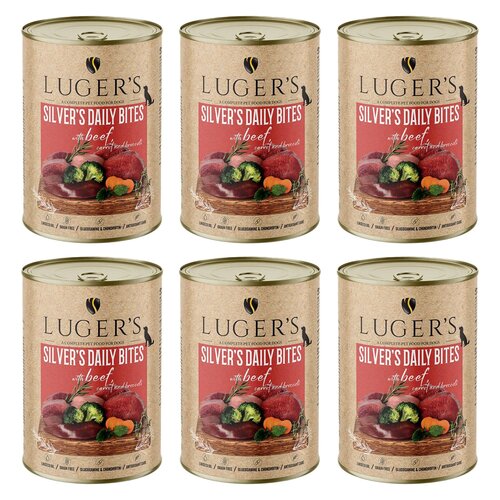 Karma dla psa LUGER'S Silver's Daily Bites z wołowiną, marchewką i brokułem 6 x 400 g