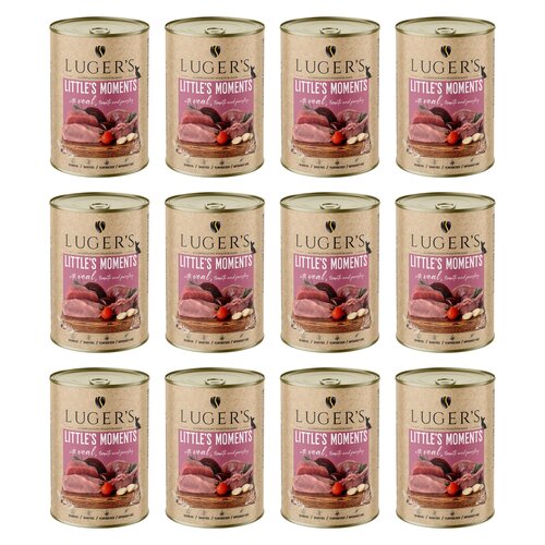 Karma dla psa LUGER'S Little's Moments z cielęciną, pomidorem i pietruszką 12 x  400 g