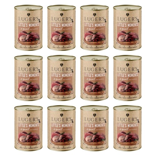 Karma dla psa LUGER’S Little's Moments Przepiórka z żurawiną 12 x  400 g
