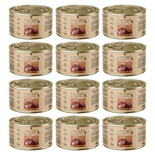 Karma dla psa LUGER’S Little's Moments Przepiórka z żurawiną 12 x  185 g