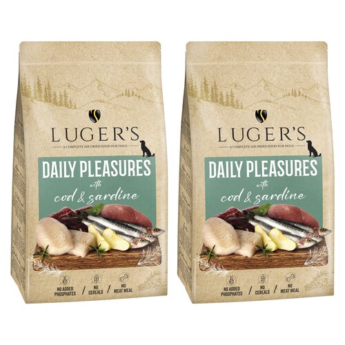 Karma dla psa suszona LUGER'S Daily Pleasures Dorsz i Sardynka 2 x 9 kg