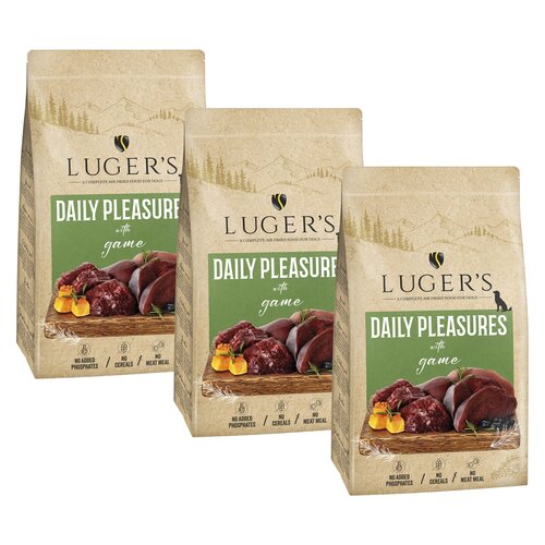 Karma dla psa suszona LUGER'S Daily Pleasures Dziczyzna 3 x 9 kg