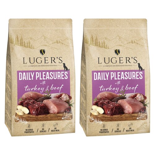Karma dla psa suszona LUGER'S Daily Pleasures Indyk i Wołowina 2 x 9 kg