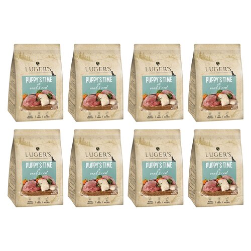 Karma dla psa suszona LUGER'S Puppy's Time Cielęcina z dorszem 8 x 3 kg