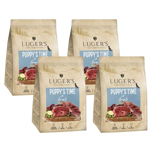 Karma dla psa suszona LUGER'S Puppy's Time Jagnięcina z dorszem 4 x 3 kg