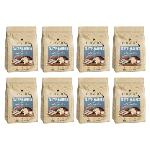 Karma dla kota suszona LUGER'S Daily Pleasures Dorsz z sardynką 8 x 1 kg