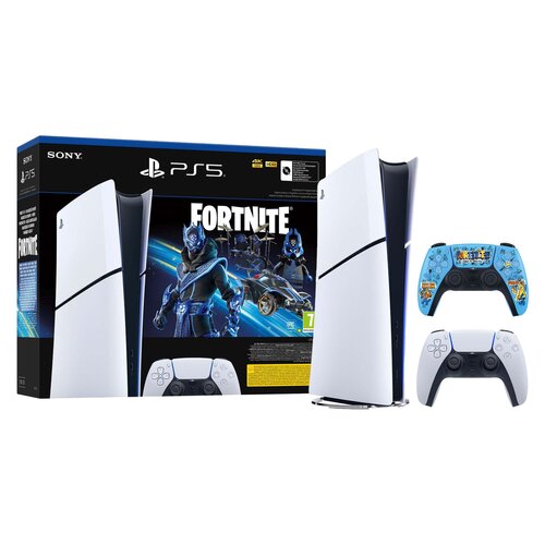Konsola SONY PlayStation 5 Digital Slim Fortnite Cobalt - Zestaw Startowy + Kontroler SONY DualSense Fortnite Limited Edition