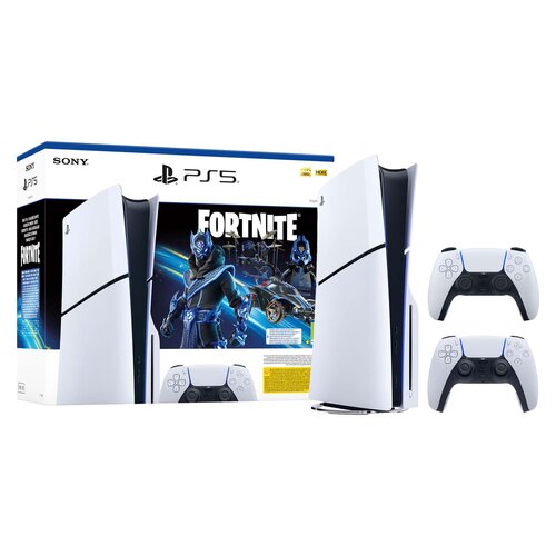 Konsola SONY PlayStation 5 Slim Fortnite Cobalt - Zestaw Startowy + Kontroler SONY DualSense Biały