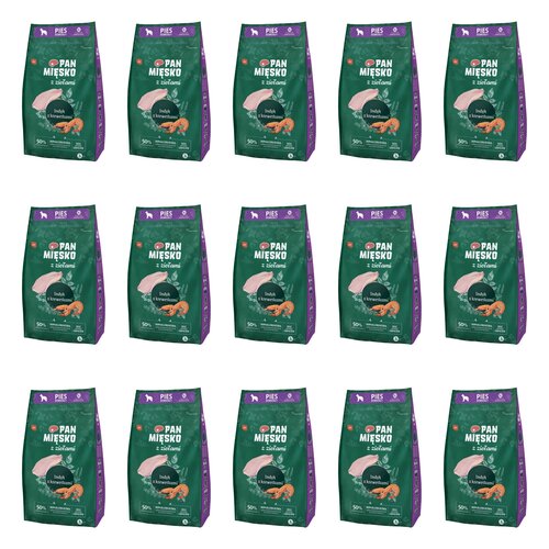 Karma dla psa PAN MIĘSKO Indyk Krewetki XL 15 x 3 kg