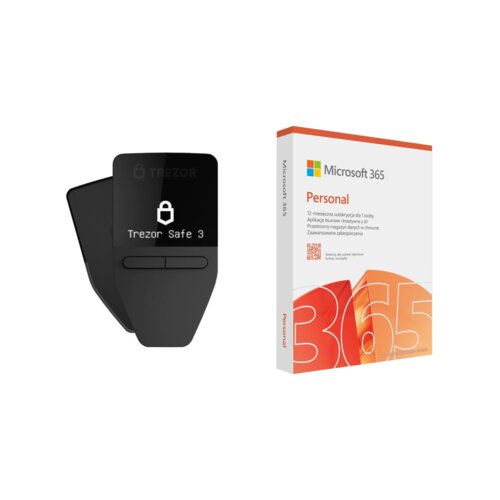 Portfel kryptowalut TREZOR Safe 3 Czarny + Program MICROSOFT 365 Personal