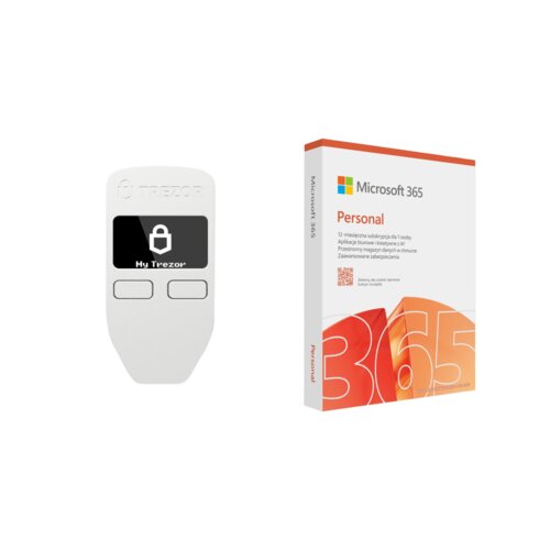 Portfel kryptowalut TREZOR Model One Biały + Program MICROSOFT 365 Personal