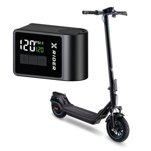 Hulajnoga elektryczna ACER PREDATOR Series ES Storm 60km 500W Amortyzacja 10" Czarny + Pompka rowerowa XRIDER Rico z funkcją latarki XR00MAP01
